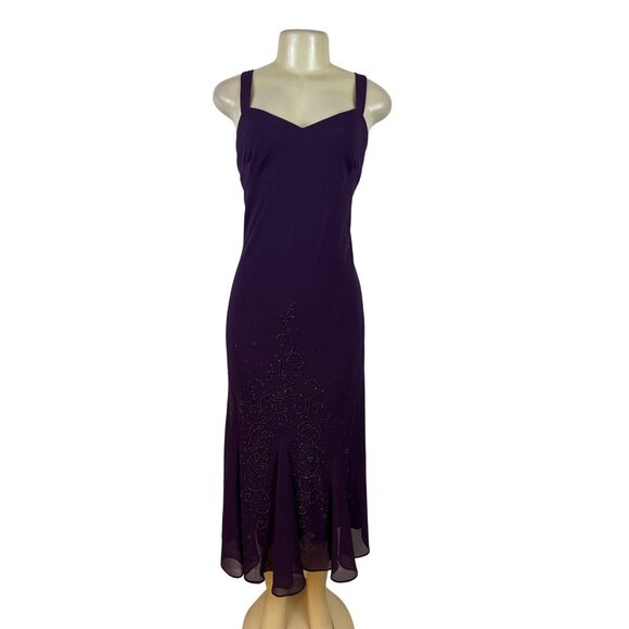 R&M Richard’s Women’s Purple  Sleeveless Formal Dress With Matching Jacket Sz 8 - Picture 2 of 13